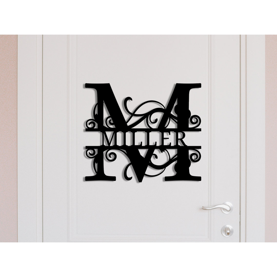 Family Name Sign, Metal Personalized Last Name Sign, Monogram Custom Sign Alcott Hill® 