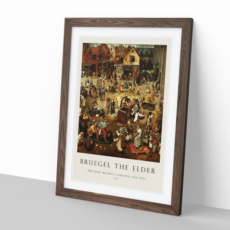 The Fight Between Carnival and Lent by Pieter Bruegel the Elder - Picture Frame Painting, 48cm H x 36cm W x 2cm D