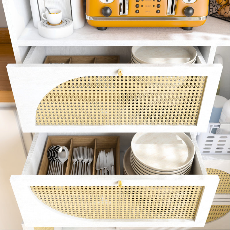 Buffet Cabinet With Doors And Roomy Storage Space Elegant Multiple Functions