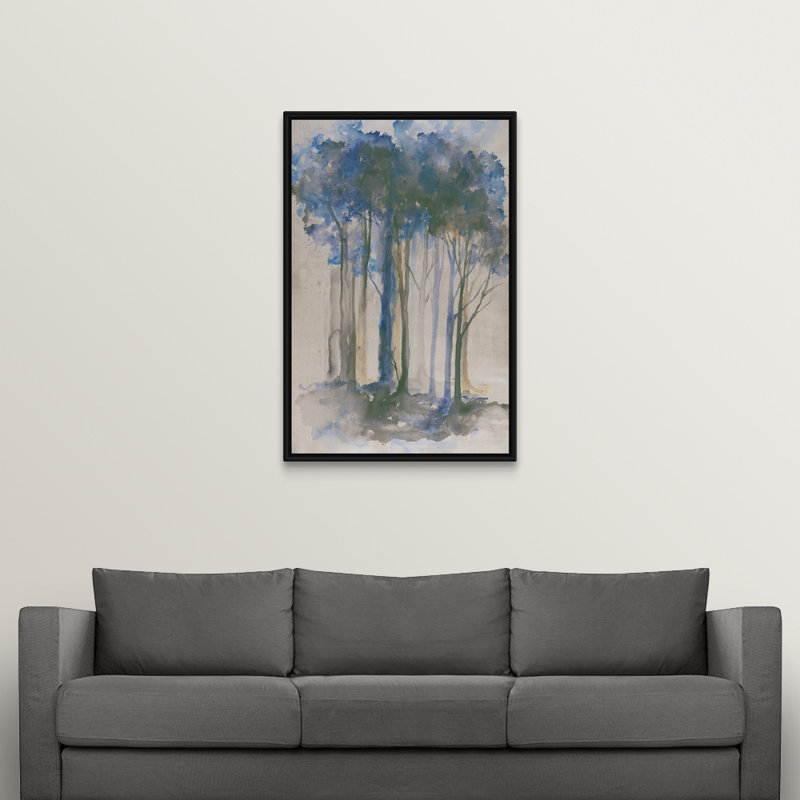 «Stand in View II», peinture sur toile, H 49,7 po x l 33,7 po x P 1,75 po, Cadre flottant noir
