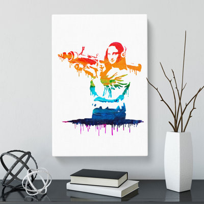 Banksy Mona Lisa Bazooka - Wrapped Canvas Print