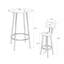 Ensemble de table de bar avec 2 tabourets de bar à hauteur de comptoir avec dossier, mobilier de bar moderne en chêne blanc pour petits espaces-472514258