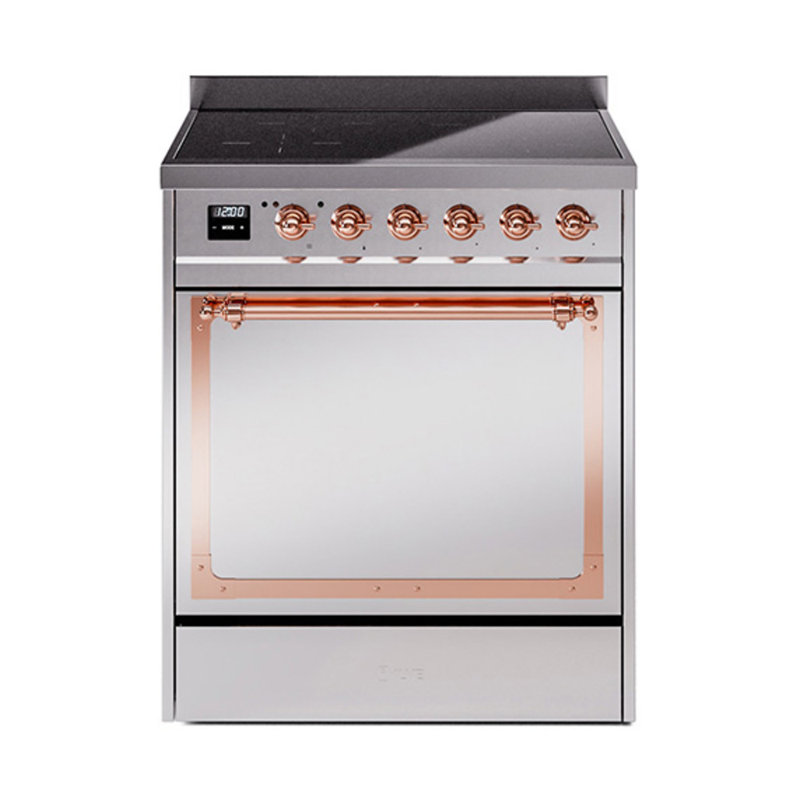 ILVE Nostalgie II Noblesse 30 in Induction Range, Stainless Steel/Copper