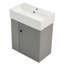 Meuble-lavabo flottant moderne de 21,6 po avec lavabo en céramique, combinant design élégant et rangement pratique pour les salles de bain contemporaines-783843718