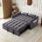 3-in-1 Convertible Velvet Sleeper Loveseat Sofa Bed, Pull Out Couch with Adjustable Backrest, Throw Pillows & Side Storage Pockets for Living Room Bedroom Apartment-1042785472