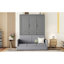 Grand lit escamotable mural avec coussin, gris