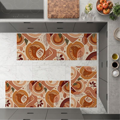 Tapis de cuisine lavables antidérapants Autumn Circles