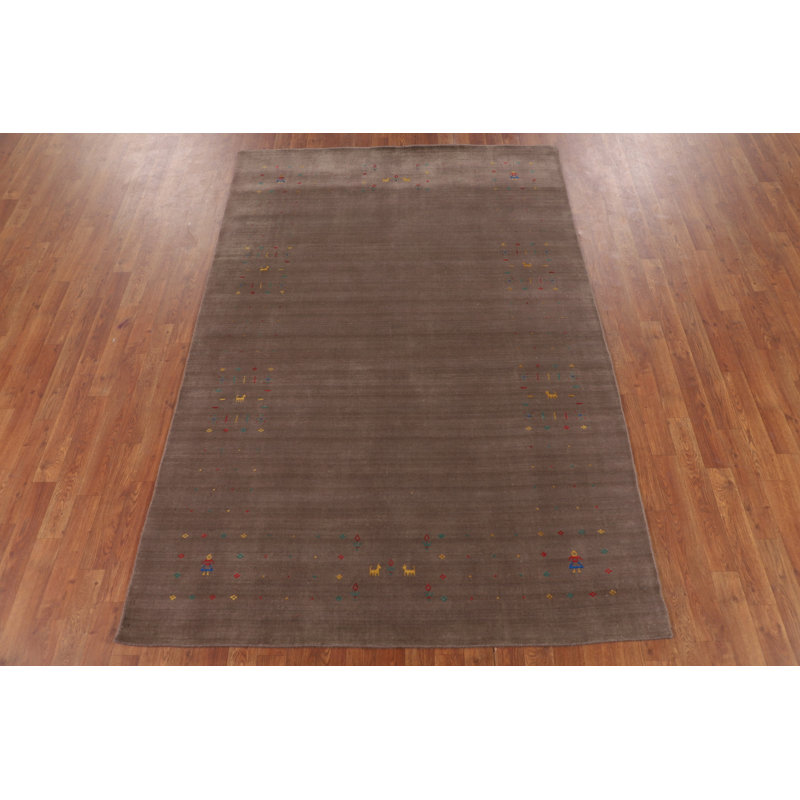 Tapis tribal brun clair Gabbeh 5 x 8