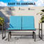 Banc d'extérieur avec coussins épais et causeuse de patio bleu marine-1909160672