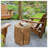 Javeah Tree Stump Stool, Decorative Side Table With Round Tabletop, Concrete End Table With Wood Grain Finish, For Indoors And Outdoors-43170869