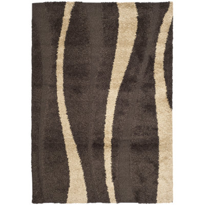 Tapis brun à motif abstrait Angle