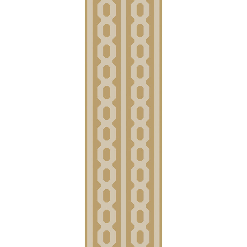 Tapis décoratif en laine kaki/blé tissé à la main à motif géométrique Bobby, Rectangle 8 pi x 10 pi