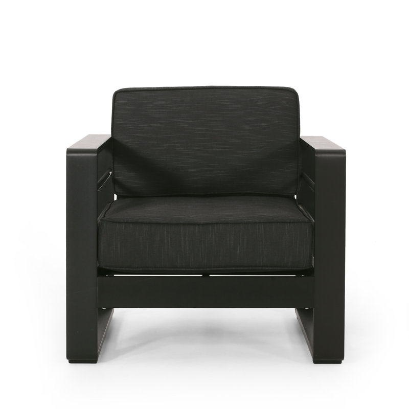 Mcclaskey Aluminum Outdoor Lounge Chairs, Black, Black
