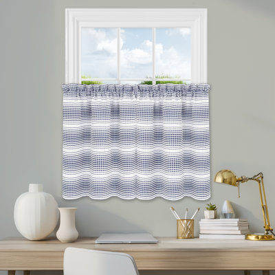 Gramercy Window Curtain Tier Pair - 58x36 - Navy