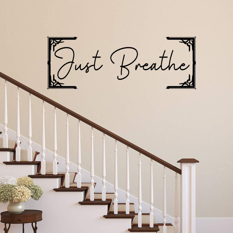 Text & Numbers Non-Wall Damaging Wall Decal, Black, 13" H x 40" W x 0.6" D