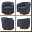 Chaise pivotante en chenille bleue Miramar-766569620