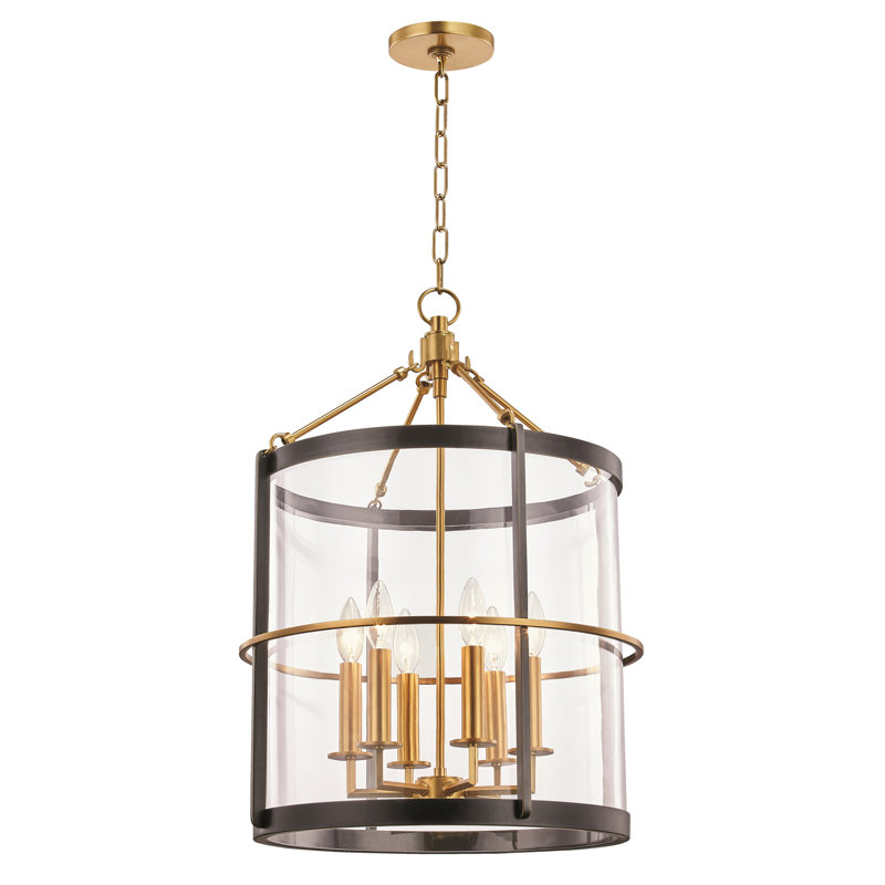 Ren 6-Light Drum Pendant, Aged Brass and Old Bronze