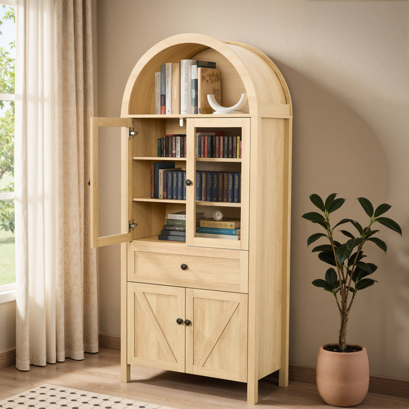 Armoire rétro pour différents cas d'utilisation, artisanat antique, matériaux de haute qualité, conception en arche, couleurs chaudes et confortables, armoire de rangement polyvalente de style américain, moderne contemporain,