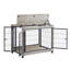 Table d'appoint pour meuble pour chien avec roulettes, portes doubles et plateau relevable gris (l 38,58 po x P 25,5 po x H 27,36 po)