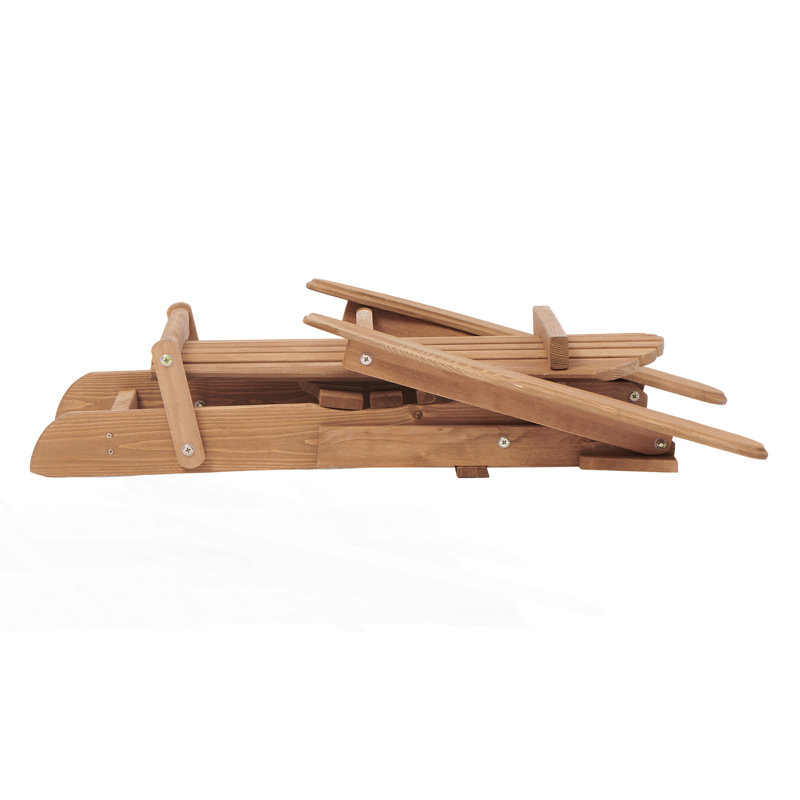 Ensemble de 2 chaises Adirondack pliantes pour l'extérieur, chaise de patio, Marron clair