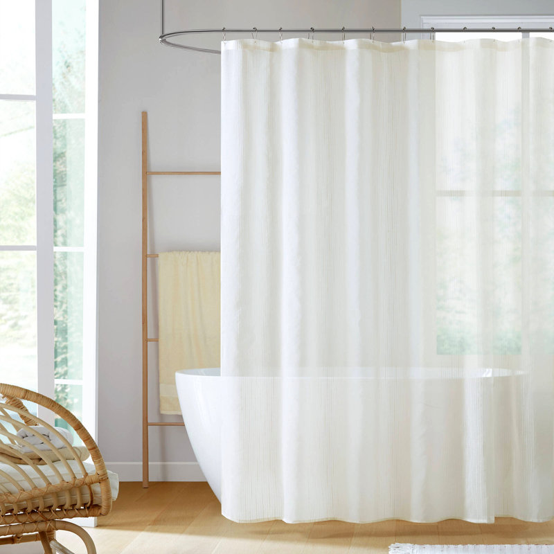 1-Piece 72X84" Sheer Shower Curtain, Ivory