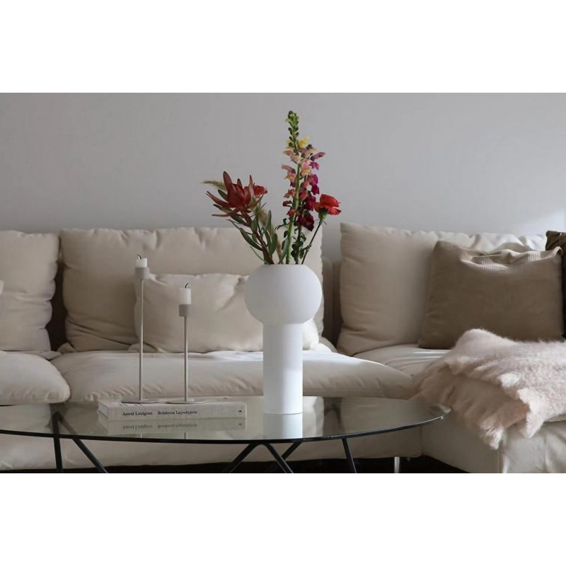 Creath Ceramic Table Vase, White, 13cm H x 16cm W x 23cm D