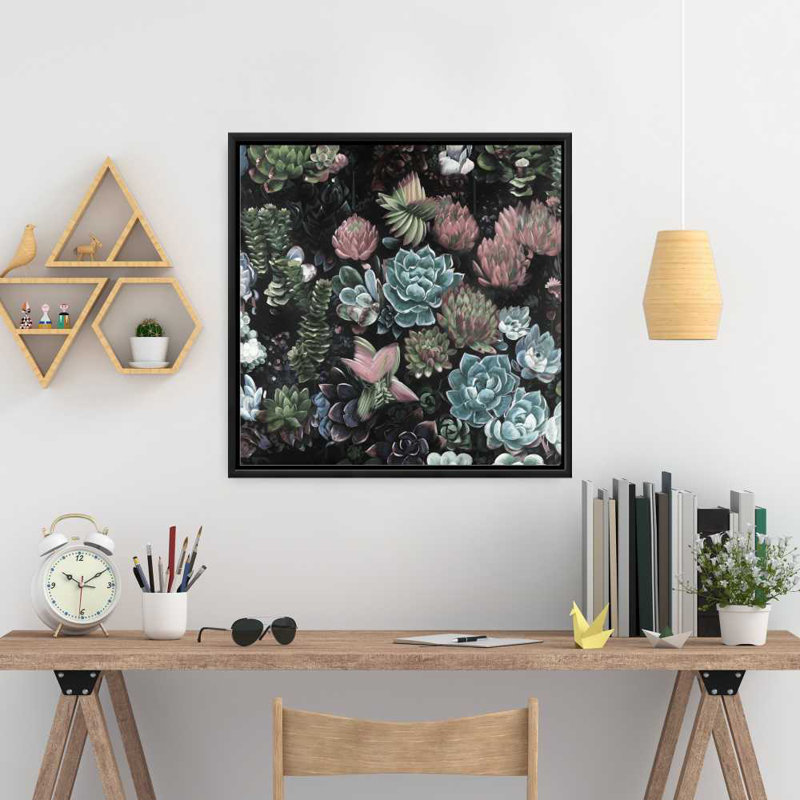 Succulent Set - Livingroom Botanical, reproduction sur toile encadrée, H 25,25 po x l 25,25 po
