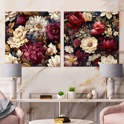 Jessup - ensemble de 2 reproductions d'art sur toile florales