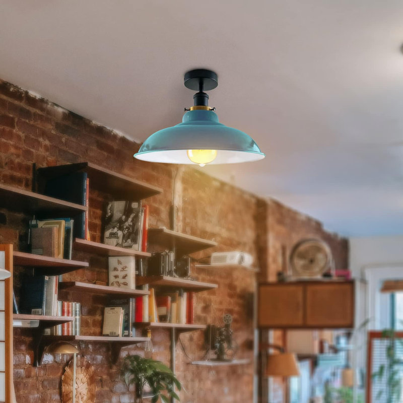 Kunze Flush Mount, Cyan Blue