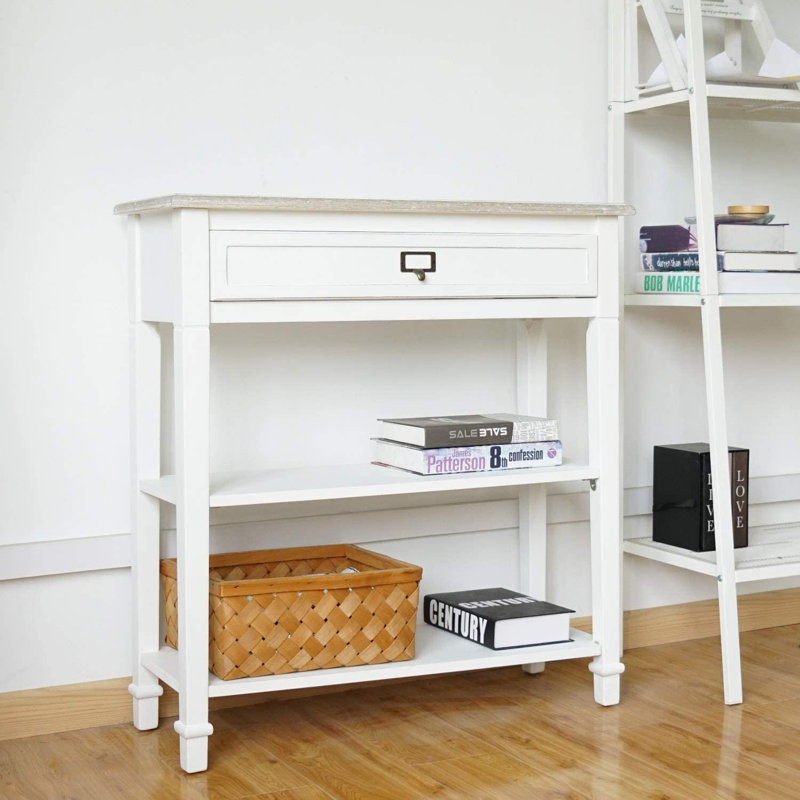 Bodmin 29"W Console Table  with Shelf, White
