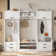 Savanella 4-in-1 Detachable Hall Tree with Storage and 7 Hooks, Multiple Functions Hallway Coat Rack with Storage Drawers and Cabinet