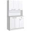 Armoire de cuisine 71 po, armoire de rangement haute avec support pour micro-ondes, huche de cuisine moderne avec comptoir, 6 portes, tiroir de rangement, 3 tablettes réglables Kitchen Pantry