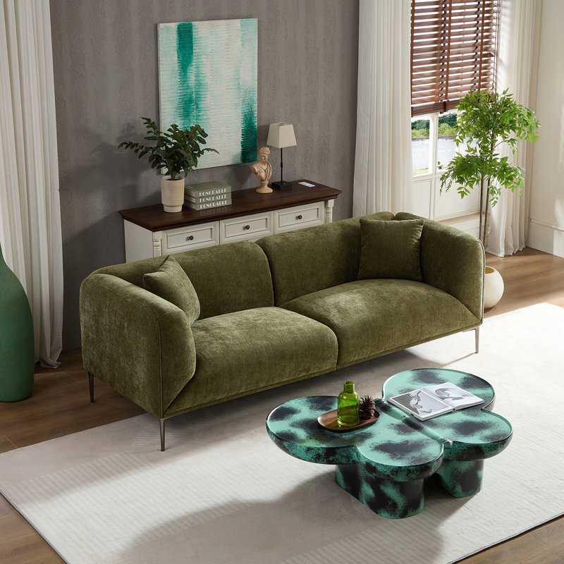 Modern Sofa For Living Room Family Movie Nights & Reading Hours, Green