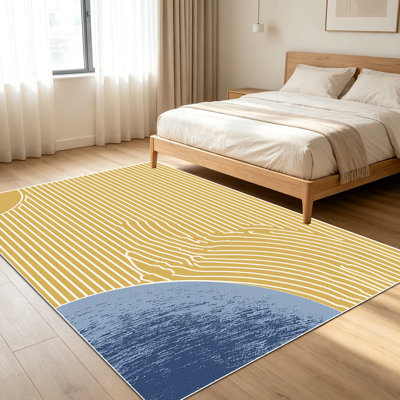 Tapis géométriques abstraits de 1 pièce pour le salon, doux et confortables, convenant à toutes les saisons, faciles à entretenir, tapis de sol intérieur lavable à la machine, sous la table de ferme convenant à la chambre à coucher, à la salle à manger, au bureau, au couloir, au patio, à la maison