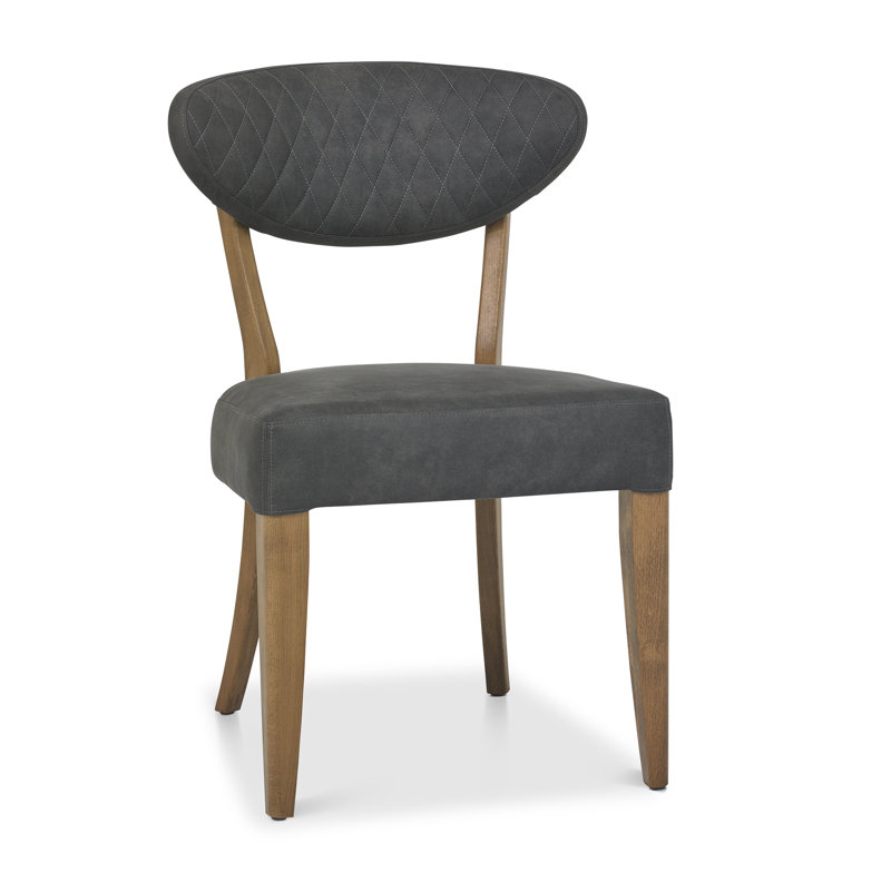 Maestas Side Chair in Dark Grey, Rustic Oak