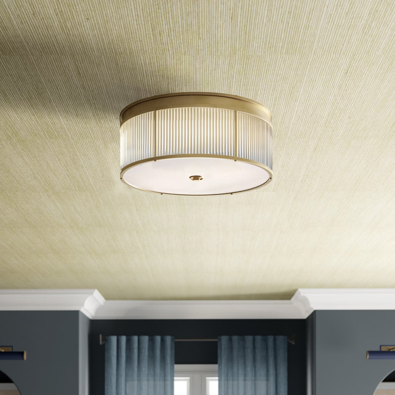 Ralph Lauren Allen 3 - Light Flush Mount, Natural Brass, 7"H x 18"W x 18"D