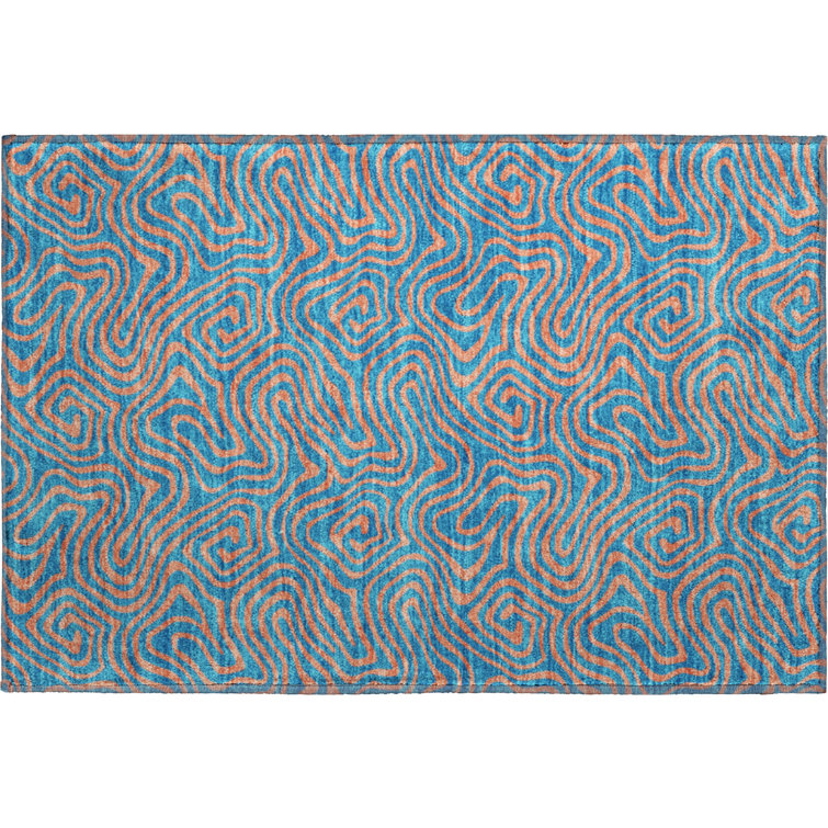 Premium Machine Washable Birchview AMF1031 Swirls Rug