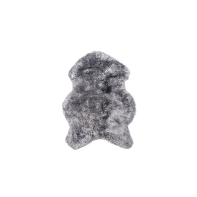 Tapis de zone brisa gris fait main en peau mouton Dallum
