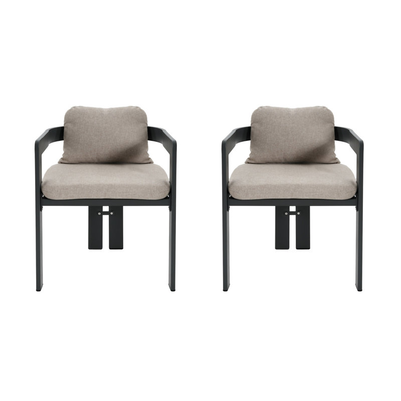 Chaise de patio d'extérieur en aluminium Pula (excluant la table)
