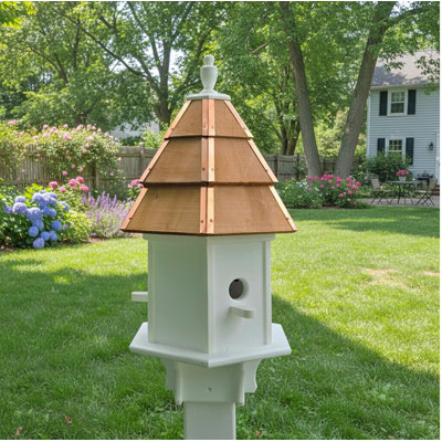 Maison d'oiseaux sur le toit en cèdre Amish, 3 compartiments gigognes
