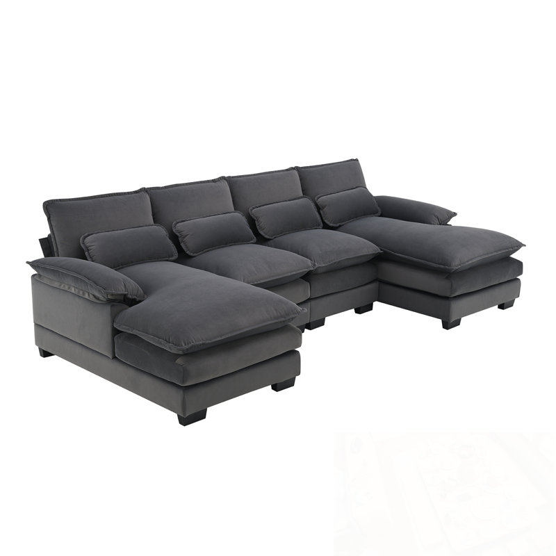 Canapé modulaire en U avec coussins de taille