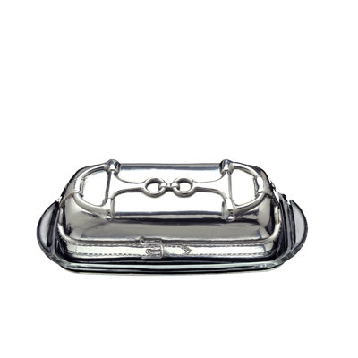 Arthur Court Designs Equestrian Aluminum Butter Dish