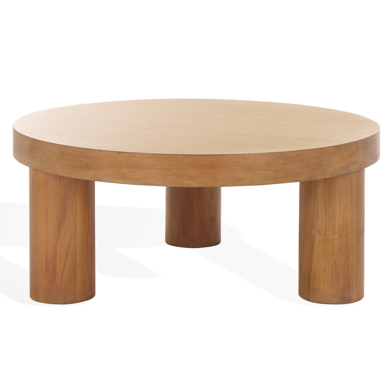 Rutherford Round 3 Leg Wood Coffee Table, Natural