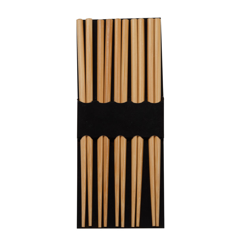 Ensemble de 5 baguettes réutilisables en bambou bruni Joyce Chen