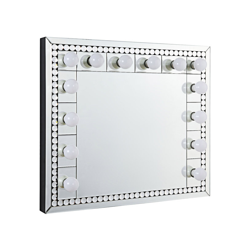 Faux Crystal Diamonds Accent Mirror
