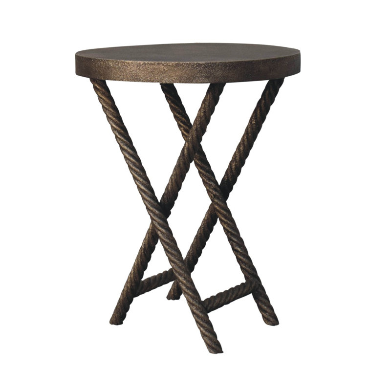 Jovita Solid Wood Cross Legs End Table