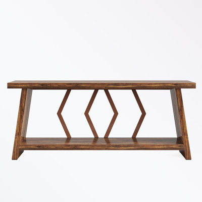 Long Farmhouse Console Table with Storage Shelves
