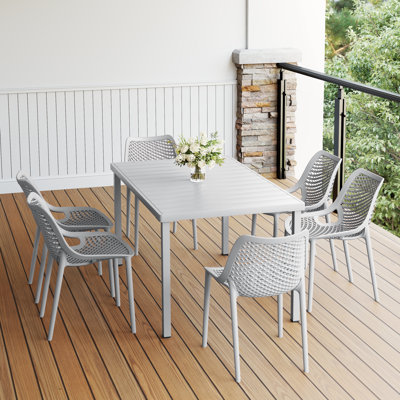 6-Person Outdoor Rectangular Dining Set