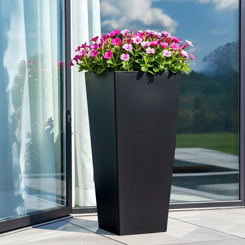 Plant Pot, Black, 89cm H x 43cm W x 43cm D
