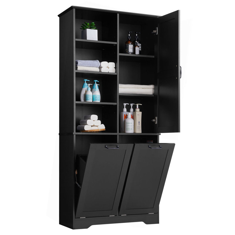 Armoire de rangement polyvalente avec portes, tiroirs et tablettes réglables, offrant beaucoup d'espace et un design élégant.